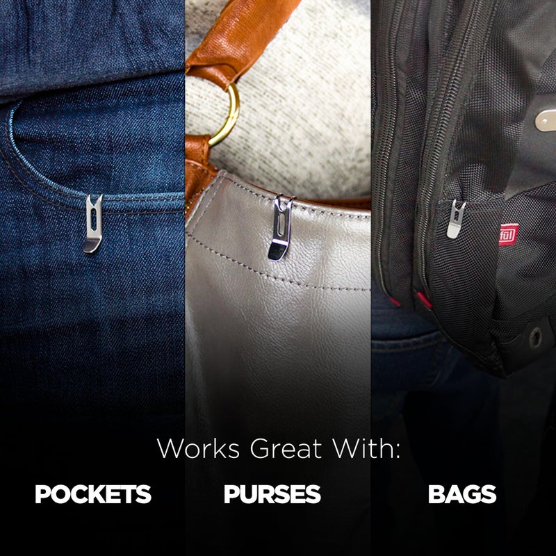 key smart كي سمارت نانو كليب - حامل حلقة مفاتيح مع مشبك جيب - تأمين سلسلة مفاتيحك، يقضي على انتفاخ الجيب - Image 2